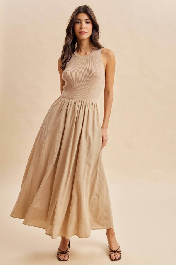 BALOU Womens Mixed Panel Midi Dress