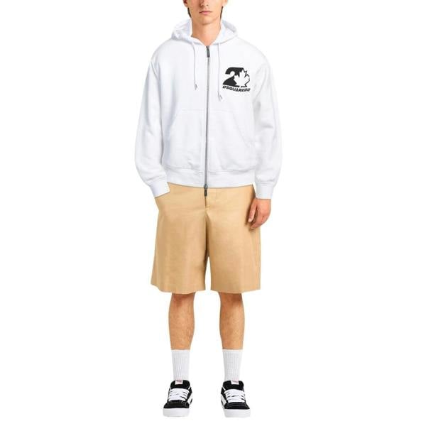 DSQUARED2 Cool Fit Maple Leaf Logo White Hoodie XL