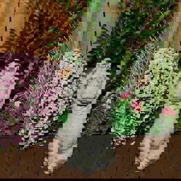 Serene Large Cast Stone Yoga Hippo Garden Statue 