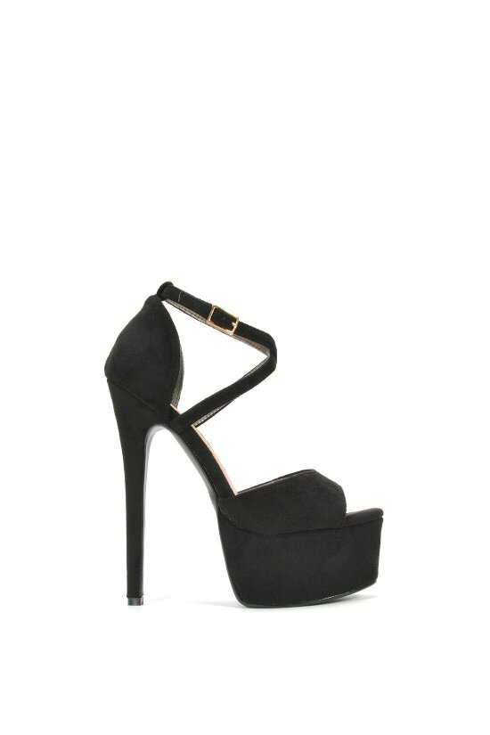 XY LONDON Strappy High Platform Heels With Peep Toe