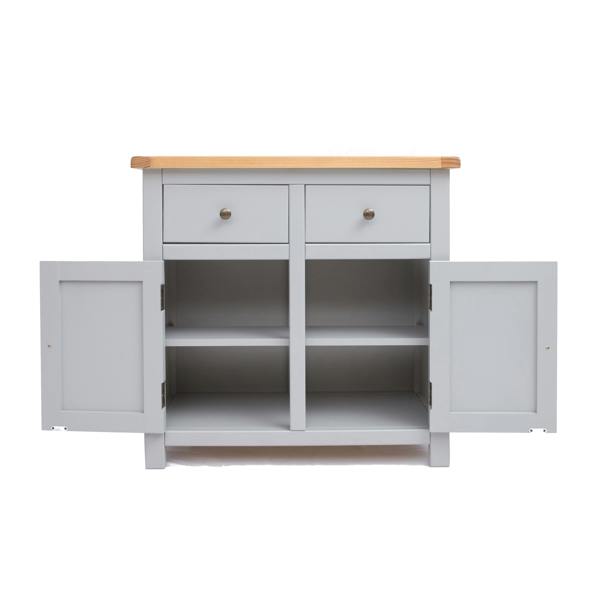 Cabinet Bits Argenta Light Grey 2 Drawer 2 Door Sideboard Brass Knob
