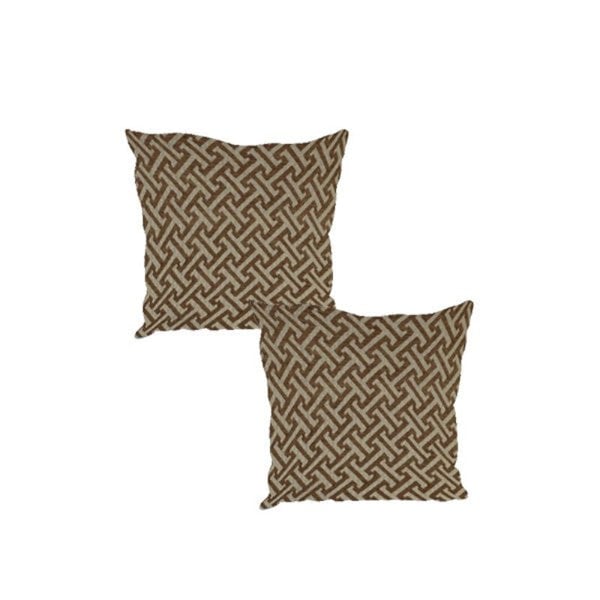 ISTOOLS Multifunctional Eden Brown Bloc Pattern Geometry Coffee Table Storage Ottoman Pouffe – Stylish Living Room Footstool