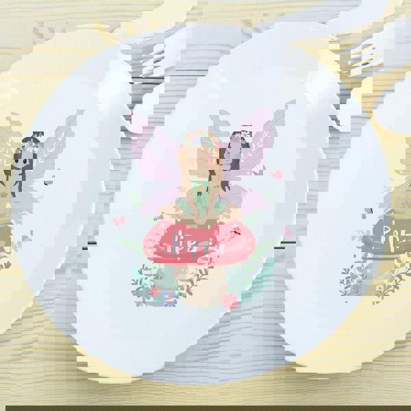Personalised Memento Company Personalised Toadstool Fairy Plastic Plate