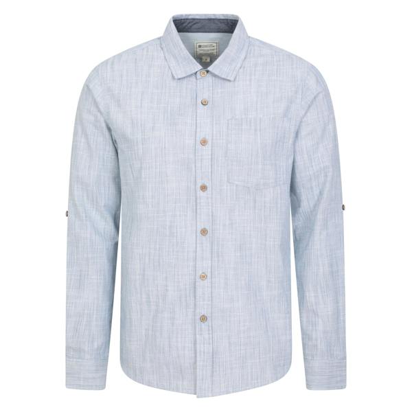 Mountain Warehouse Mens Coconut Textured Long-Sleeved Shirt - Denim - 