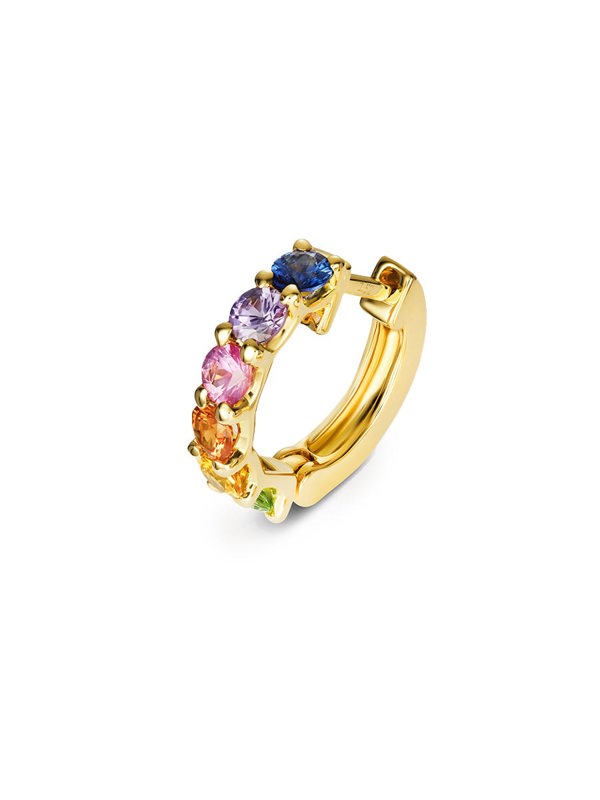 Gemdaia Chunky Rainbow Sapphire Hoop