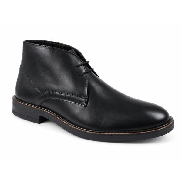 Dolcetto Oban - Men's Black Leather Lace-Up Chukka Ankle Boots