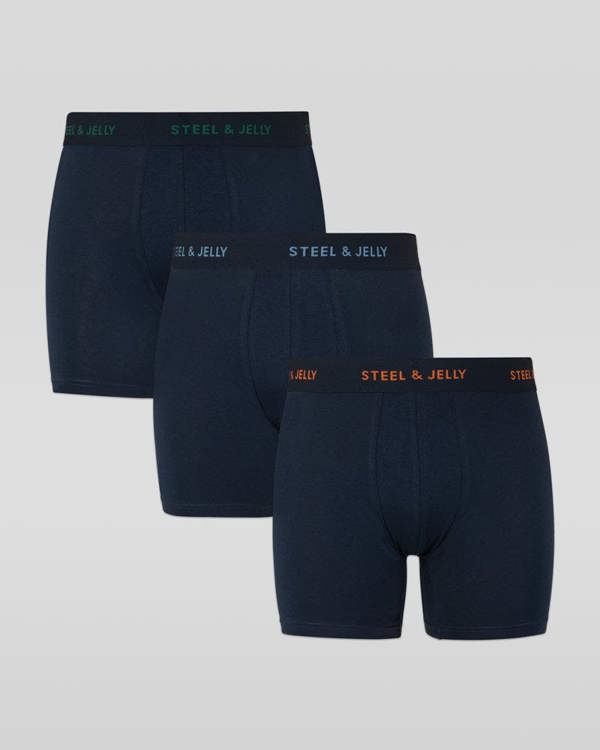 Steel & Jelly 3 Pack Boxers In Navy