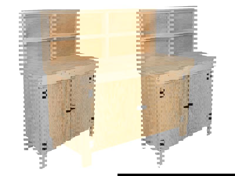 Arbor Garden Solutions Wooden Plywood Top Workbench With Lockable Cupboard (V.9) With back panel