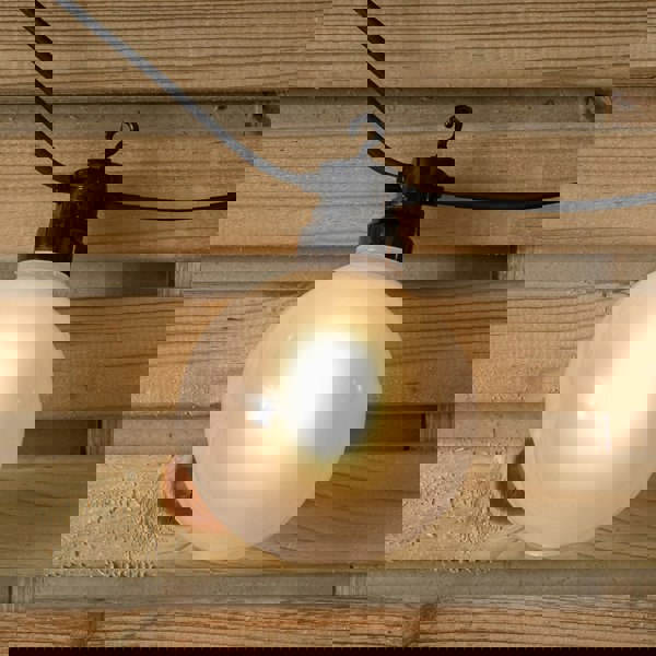 Samuel Alexander 4.5m Set of 10 Frosted Ball Style Cap String Lights with Filament in Warm White