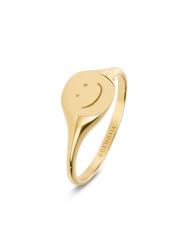 Gemdaia Smiley Signet Ring