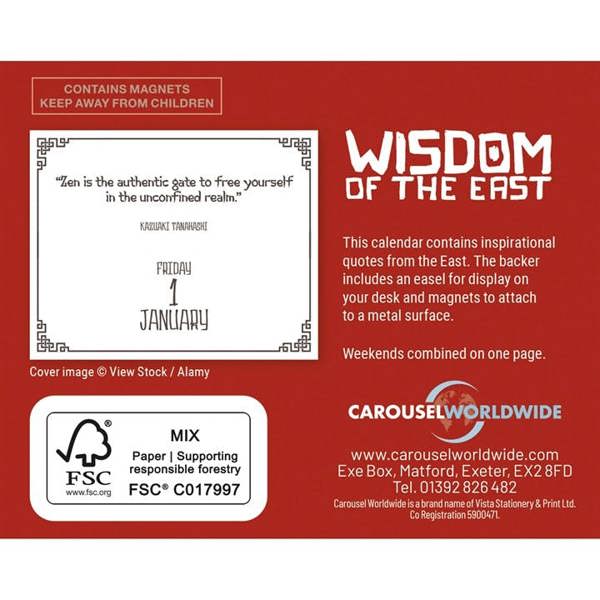 Wisdom of the East Mini Desk Calendar 2027, Desk Calendars, Day To View, Lifestyle, Gift