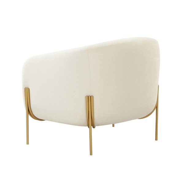 Furniture Edit Kandra Cream Velvet Accent Occasional Chair