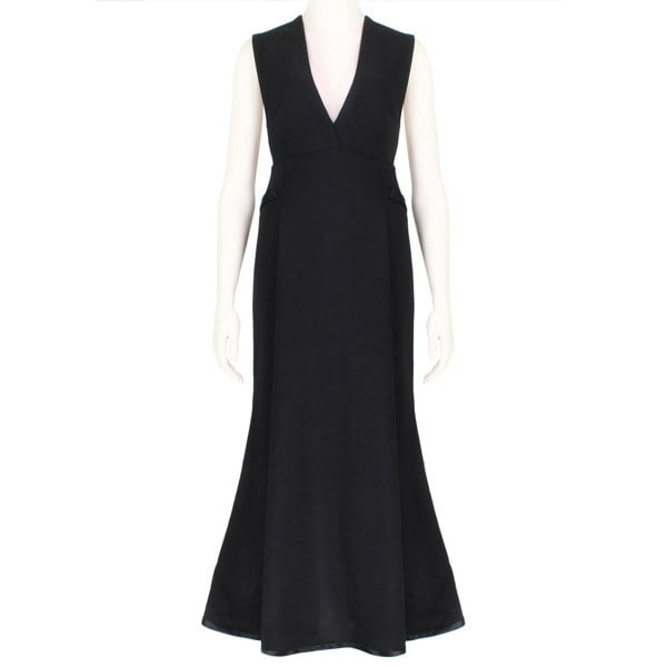 Ellery escapism bib front dress in black wool fabric
