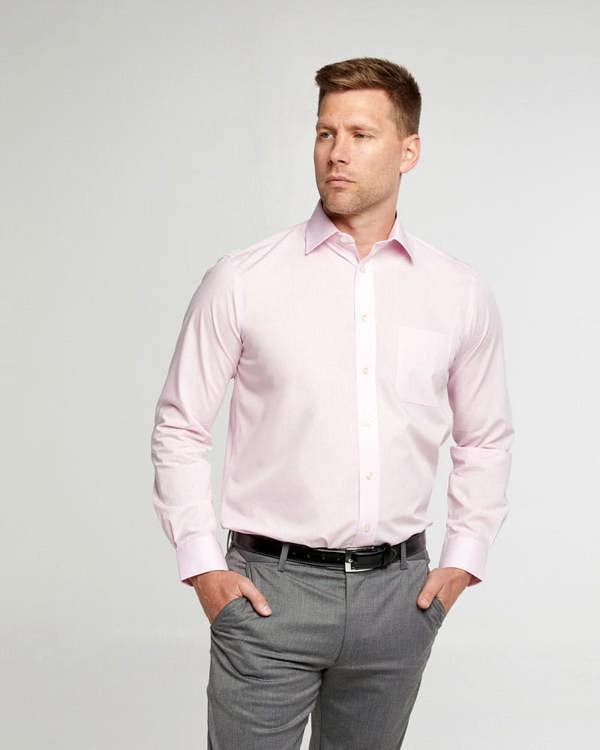 Pink Classic Easy Care Long Sleeve Shirt