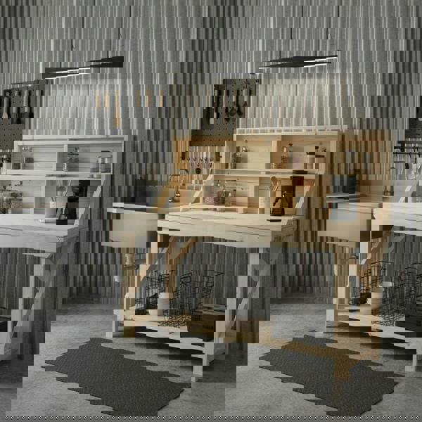 Arbor Garden Solutions Acorn Wooden Workbench With Back Panel