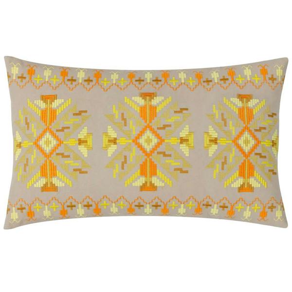 Furn Kalina Embroidered Cushion Cover - Yellow - 
