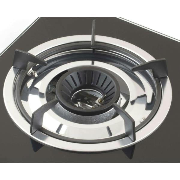 NJ NGB-S2 Black Glass Gas Stove 2 Burners Hob with Safety Device