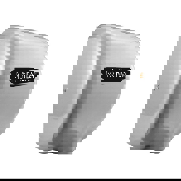 Maxblast automatic commercial hand dryer in sleek stainless steel with HEPA filter, featuring a modern, compact design for efficient drying