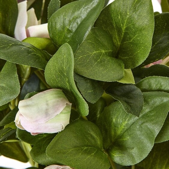 Wyld Haus Artificial Plant Variegated Pink Hellebore Plant In Grey Ceramic Pot