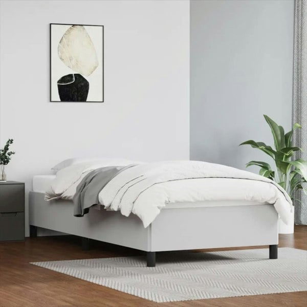 Berkfield Bed Frame White 90x190 cm 3FT Single Faux Leather