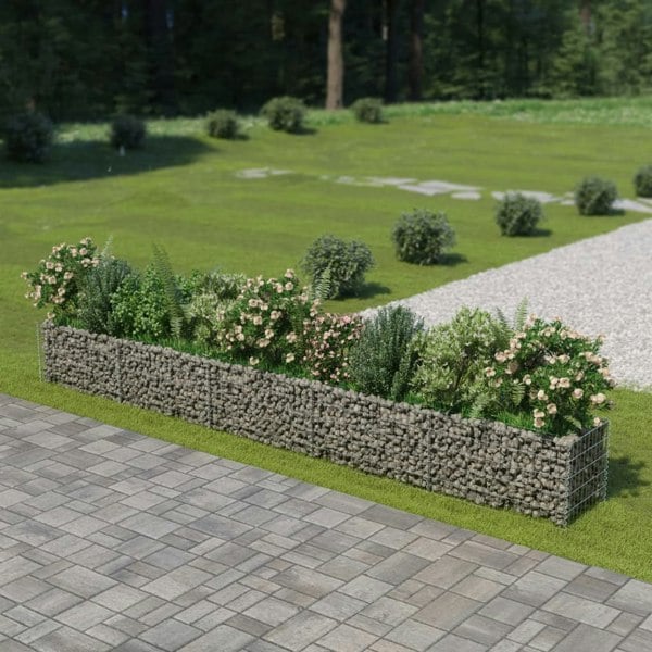 Berkfield Gabion Raised Bed Galvanised Steel 450x50x50 cm