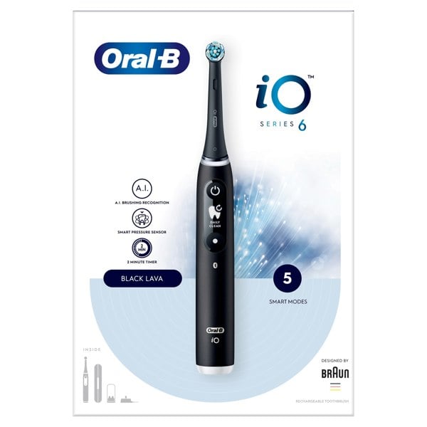 Oral-B iO 6 Electric Toothbrush Designed By Braun - Black