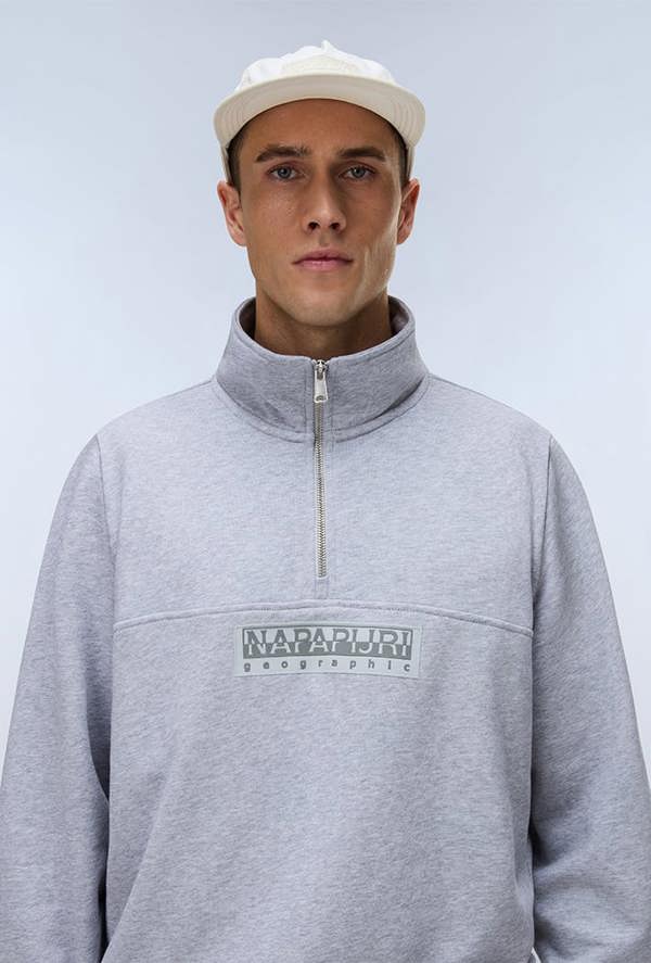 Napapijri Box Logo French Terry 1/2 Zip Sweatshirt