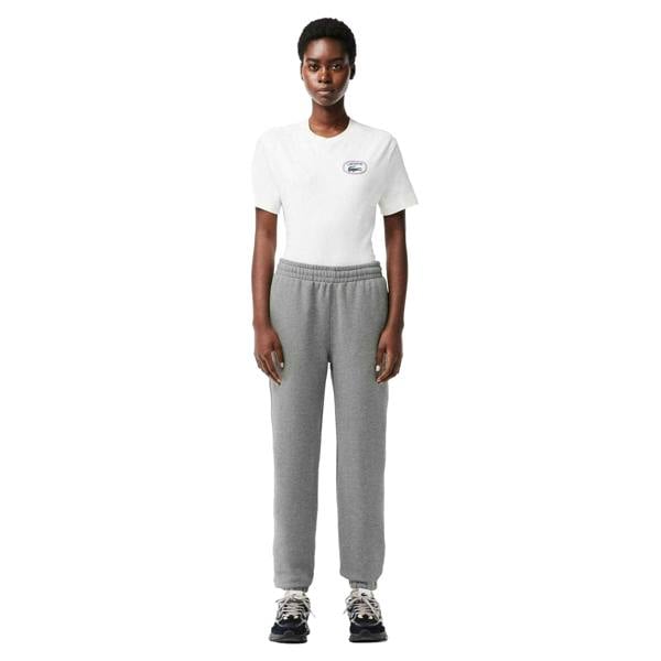 Lacoste Womens/Ladies Organic Cotton Embroidered Logo Sweatpants - Grey - 
