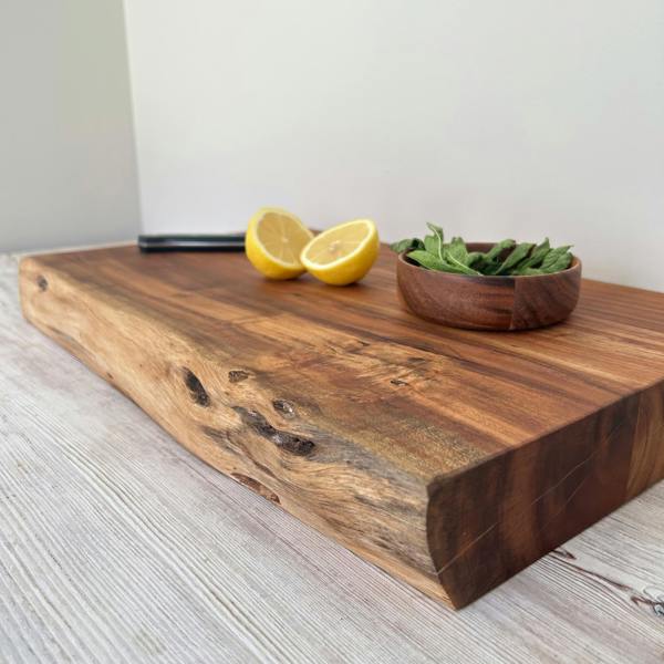 Professional Chef Live Edge Acacia Wood Chopping Board - Large