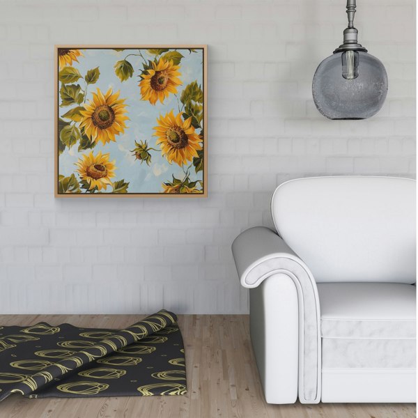 Warren Reed Summer Sunflowers Framed Canvas