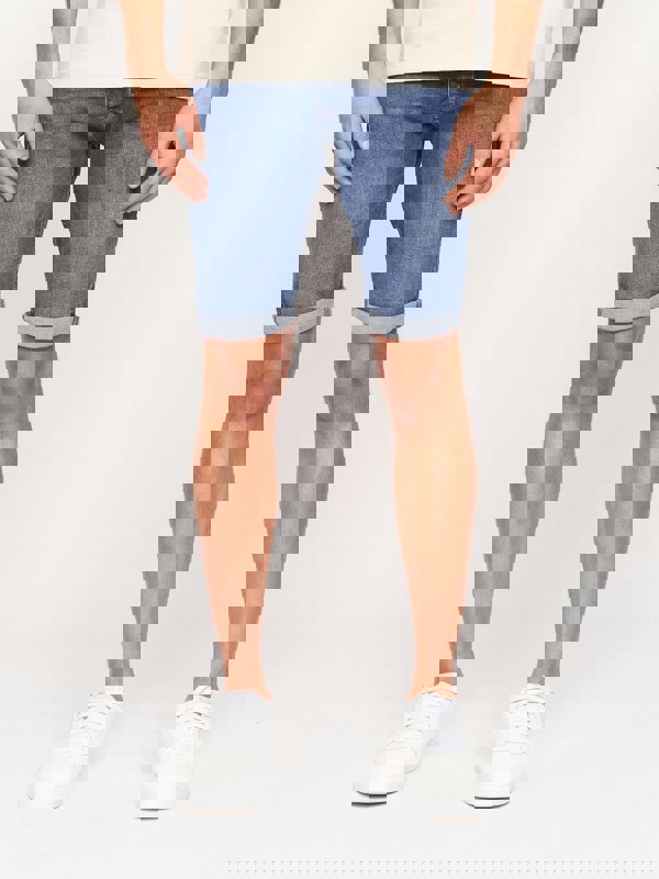 Crosshatch Reestier Denim Shorts Mid Wash