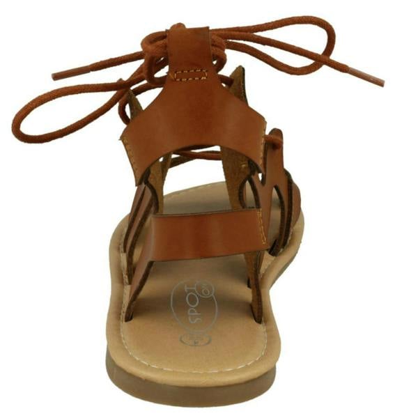 Spot On Ladies Spot On Lace Up Leg Flat Gladiator Sandals