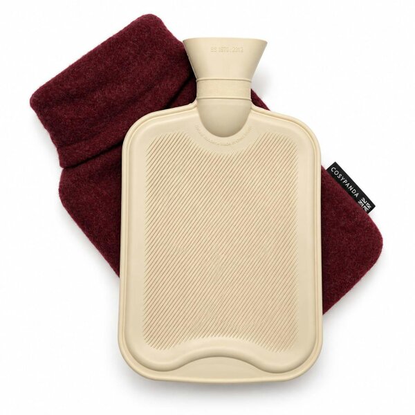 CosyPanda Burgundy Merino Wool 2 Litre Hot Water Bottle
