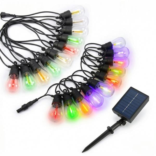 ENER-J Solar RGB Meteor Show String Lights for festive season, 10 Meters 10 Lamps, IP44