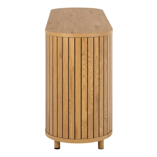 Wyld Haus Bramblewig 2 Door Oak Wood Sideboard Slat Design