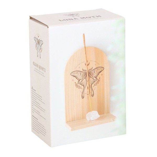 Serano Natural Luna Moth Wooden Incense Holder Shelf