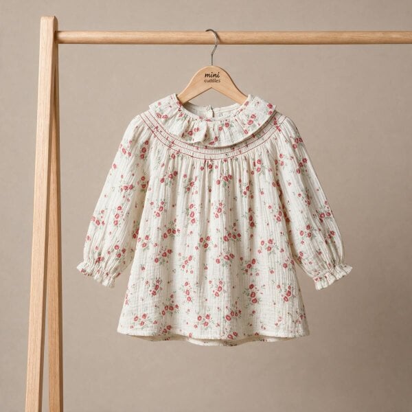Mini Cuddles Floral-Print Top (White)