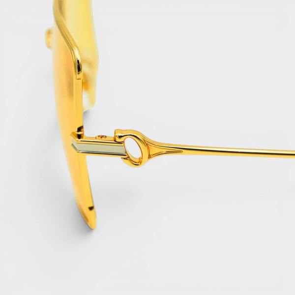 Casablanca Stainless Steel Square Sunglasses Gold Silver Red Canary