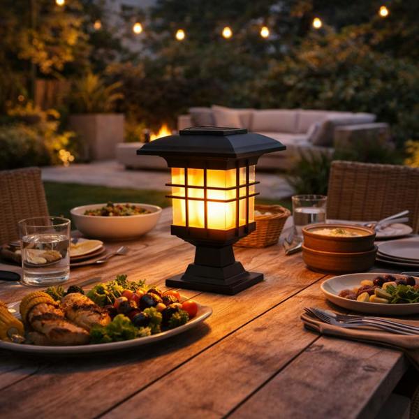 Gardenwize Solar Lantern – Triple Mount Flicker Flame LED Light