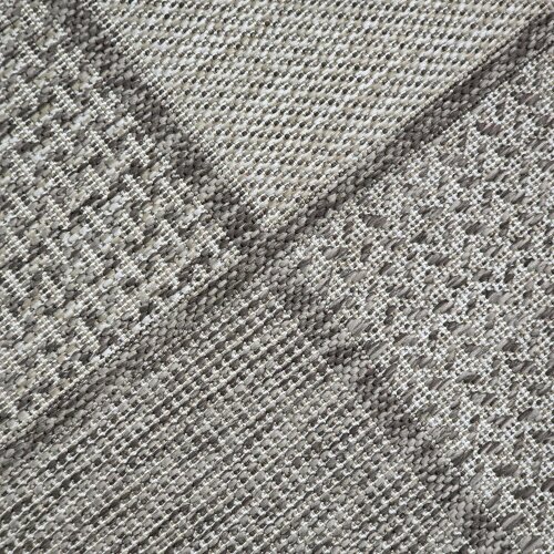 Viva Rugs Taupe Brown Check Runner Rug Non-Slip Flat Weave Kitchen Hallway Carpet