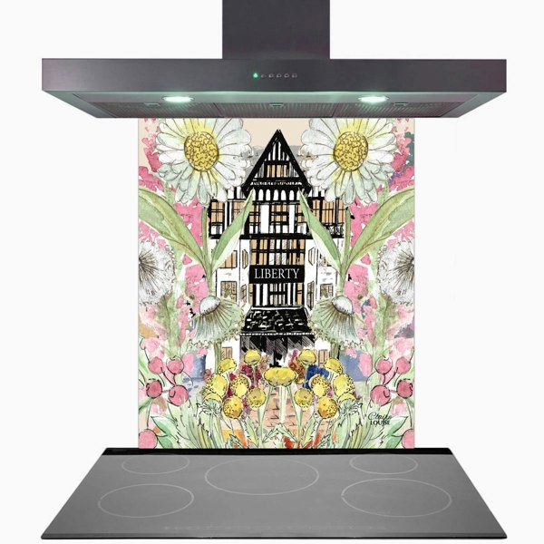 Claire Louise - Designer Liberty In Full Bloom Glass Kitchen Splashback