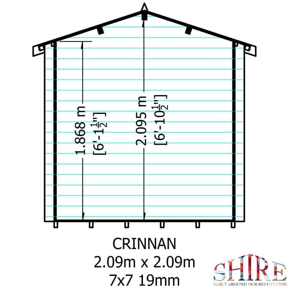 Shire Crinan 7x7 Log Cabin 19mm interlock  Cladding - Best Shed
