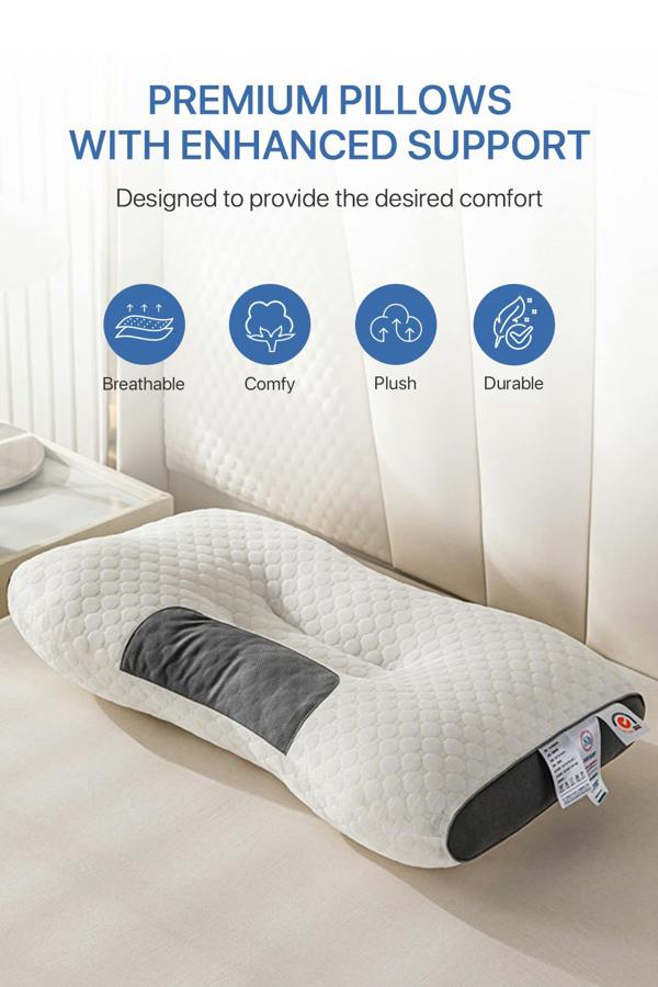 Living and Home Premium Sleep Support Knitted Pillow for All Seasons