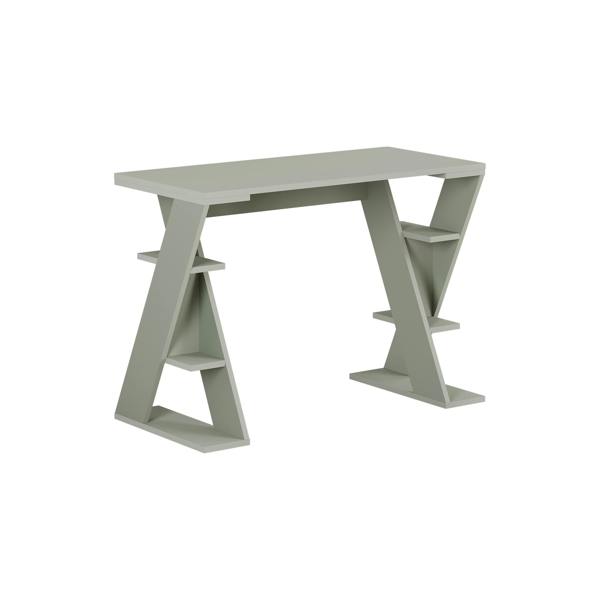 Decortie Modern Papillon 106cm Working Desk Particleboard 3 Mini Shelves, Cross Design Legs H75xW106cm