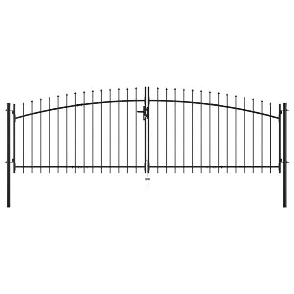 Berkfield Double Door Fence Gate with Spear Top 400x150 cm