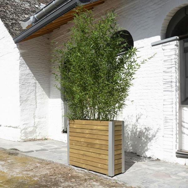 Cerland Bambou Tall Garden Planter 100cm x 30cm 170L Modern Garden Wooden Trough