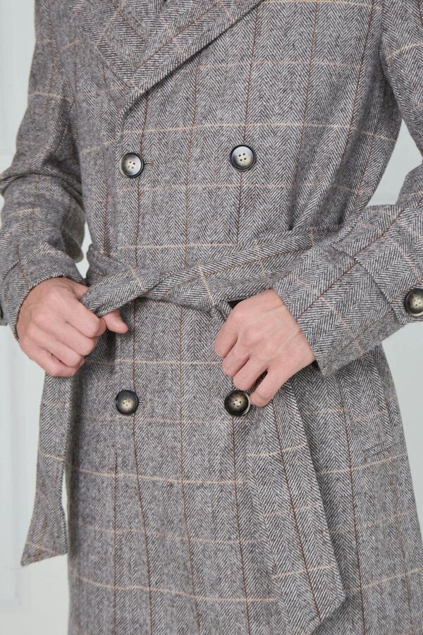 Elaina Fashion Premium Men's Double-Breasted Trench Coat