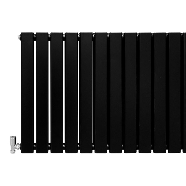 Designer Flat Panel Radiator - Matt Black (600mm x 1190mm)