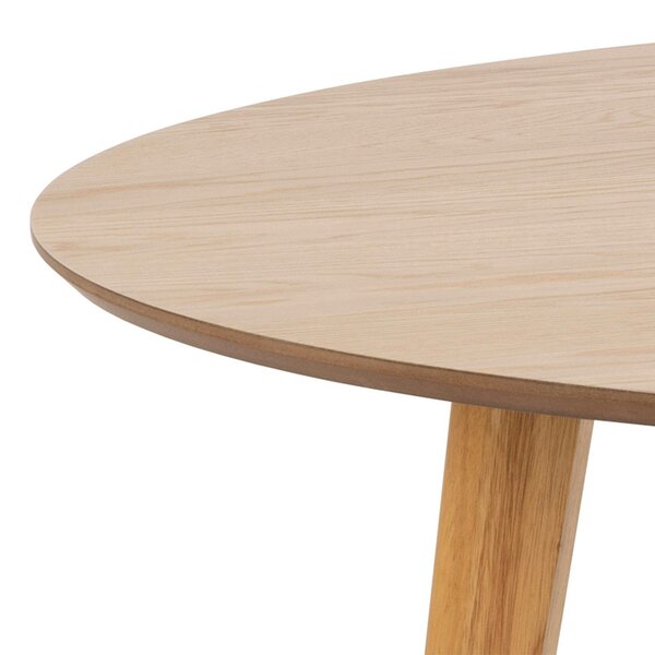 Wyld Haus Saffrom Large Round Dining Table Natural Oak Veneer