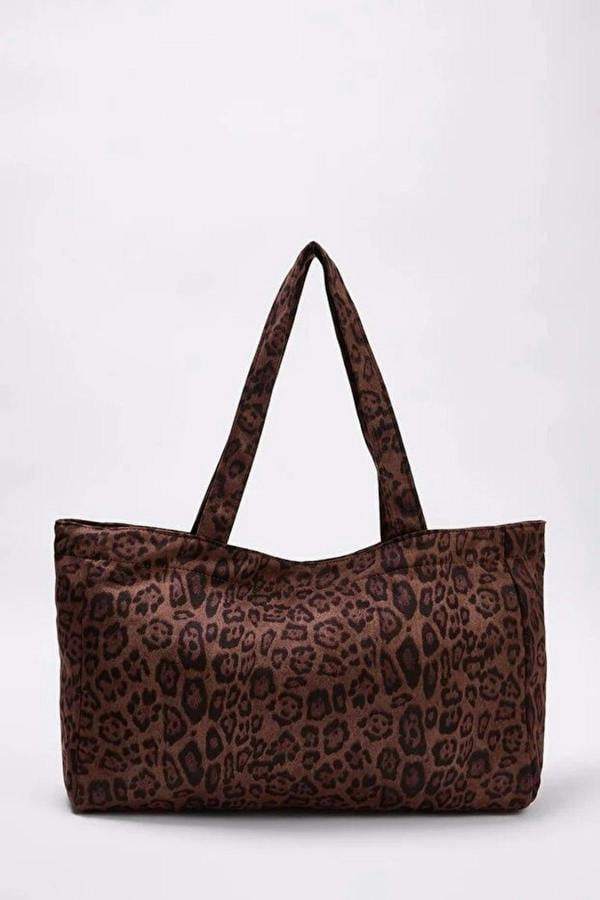 WOVCOR Leopard Print Women's Maxi Shoulder Bag